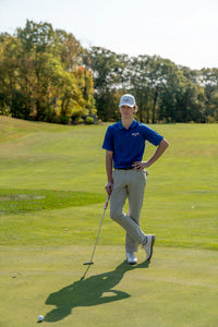 Thumbnail for Bigga Balls Men's Golf Polo in Solid Carolina Blue