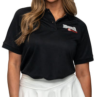 Bigga Balls Women's Golf Polo in Solid Black