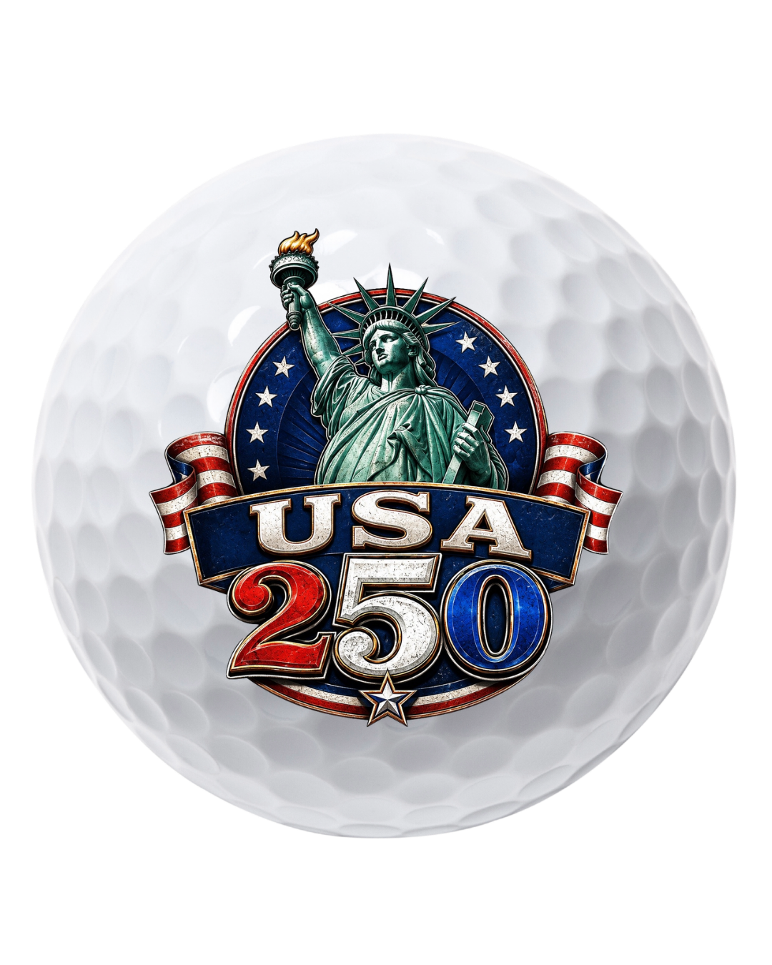 America 250 Custom Logo Golf Balls: 4th of July Edition- White (1 Dozen)