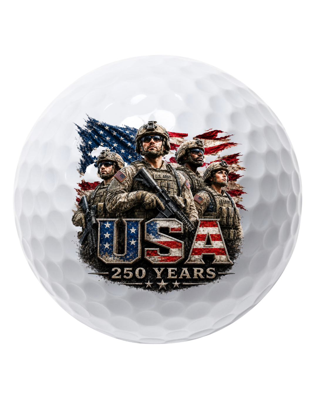 America 250 Custom Logo Golf Balls: 4th of July Edition- White (1 Dozen)