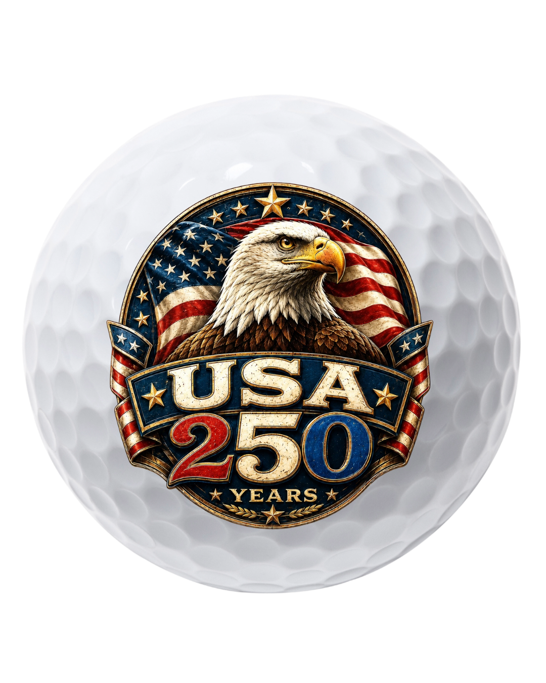 America 250 Custom Logo Golf Balls: 4th of July Edition- White (1 Dozen)