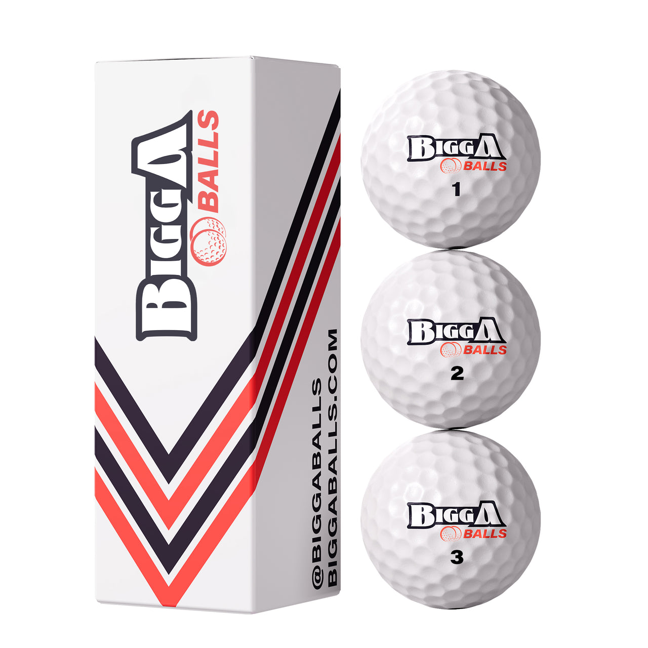 Bigga Balls 3 Pack Sleeve - White