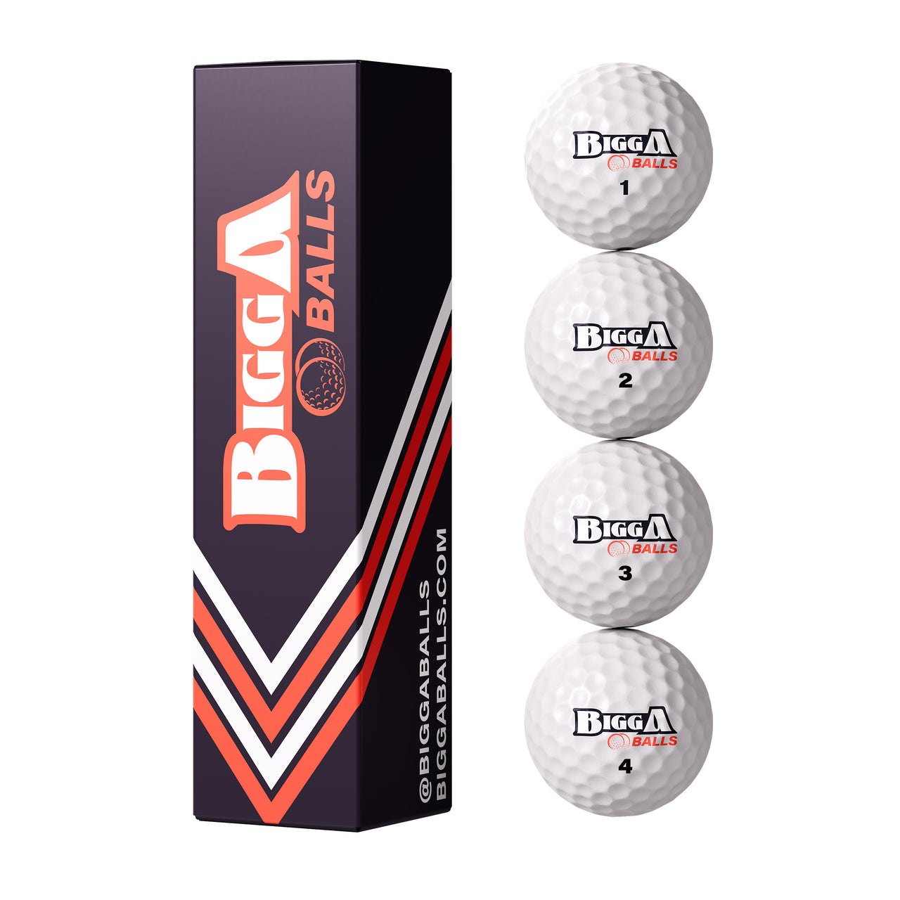 Bigga Balls 4 Pack Sleeve - White