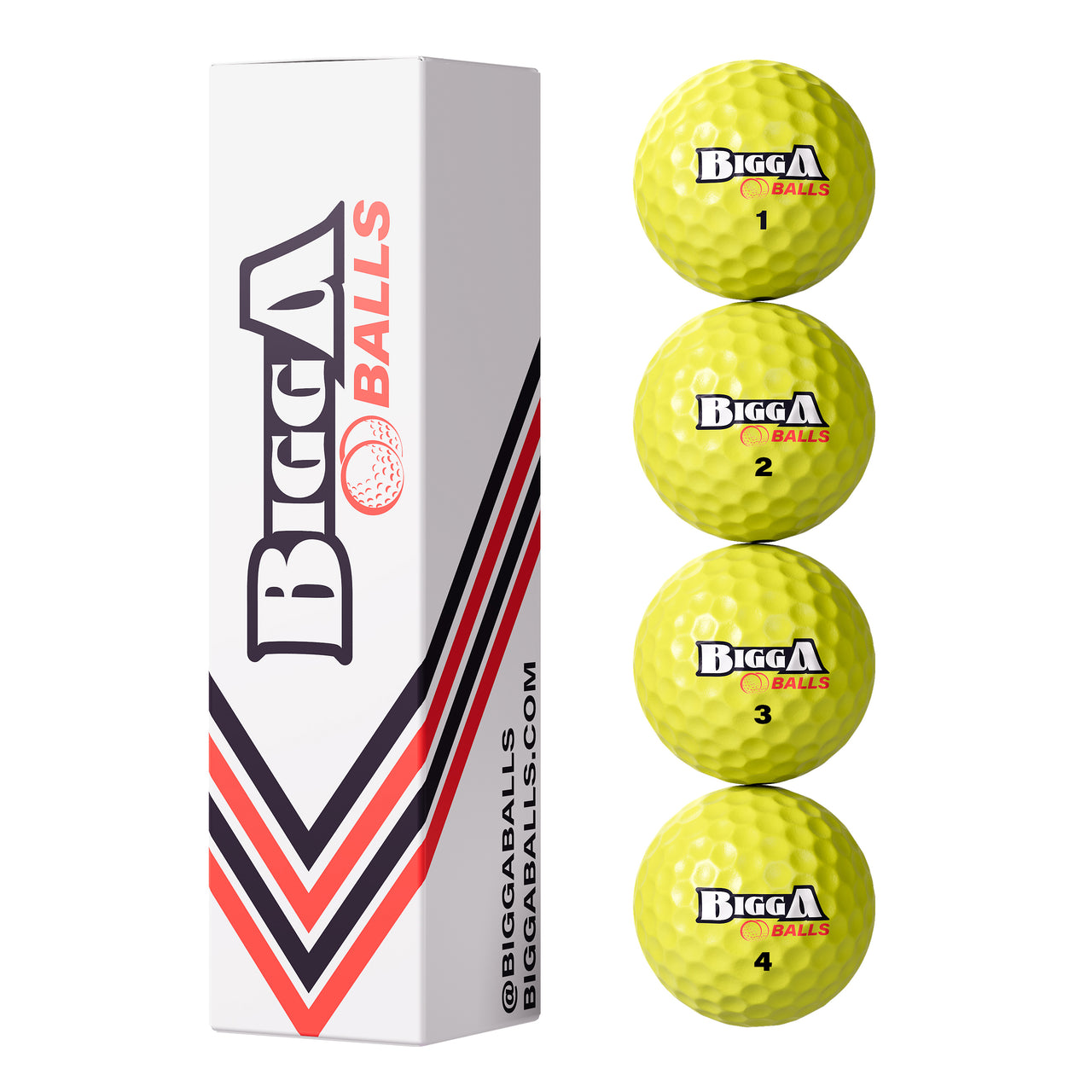 Bigga Balls 4 Pack Sleeve - Yellow